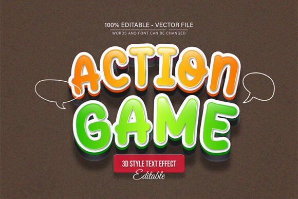 Action Game 3D Text Effect for Dynamic Designs