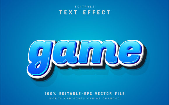 Blue Game Text Effect: Dynamic Vector Design for Creators