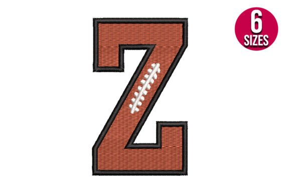 Bold Football Font Alphabet Letter Z for Team Apparel