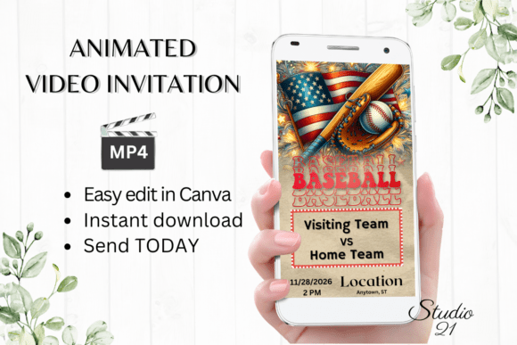 Canva Baseball Game Invitation: A Digital Template for Instant Celebration