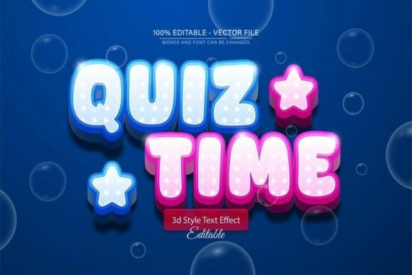 Cute Kids Game 3D Editable Text Effect for Fun Projects