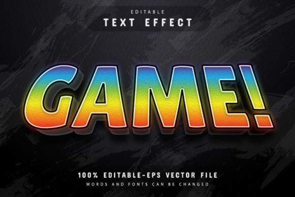Editable Colorful Game Text Effect: A Dynamic Design Asset