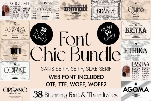 Elevate Your Design with Our Chic, Luxury, and Elegant Font Bundle