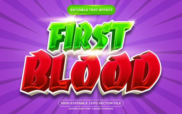 First Blood 3D Editable Text Effect Game Design