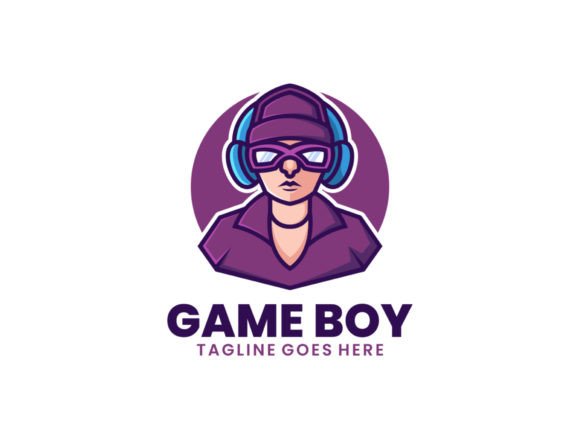 Game Boy Mascot Cartoon Logo: A Vector Design Asset
