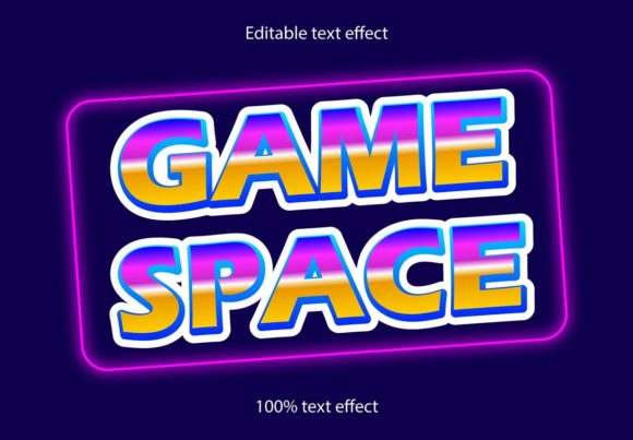 Game Space Retro Text Effect for Adobe Illustrator
