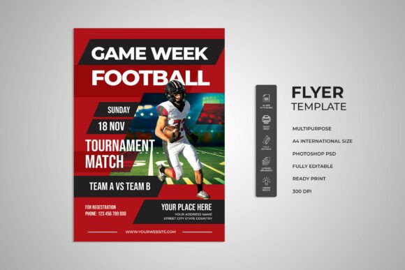 Game Week Football Tournament Flyer Template