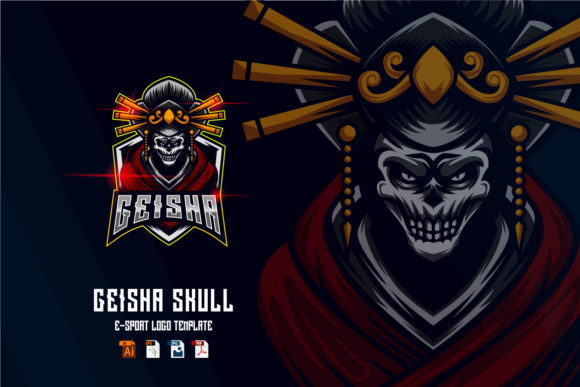 Geisha Skull E-Sport Game Logo Design: Unleash Your Team's Identity