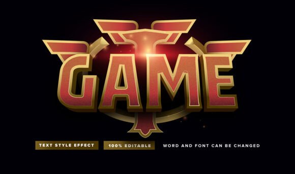 Gold Red Game Text Effect Editable