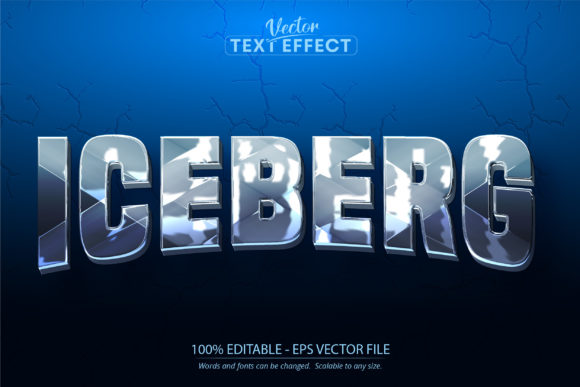 Iceberg Text Effect: Editable Cold Game Style for Designers