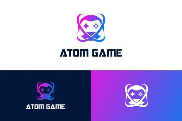 Joystick Game Atom Sphere Logo Design
