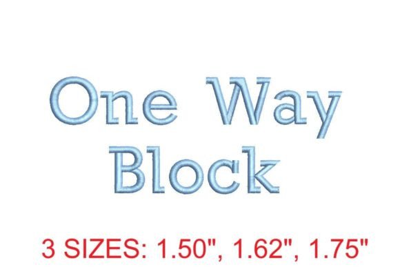 One Way Block Font: Bold Embroidery for Modern Projects