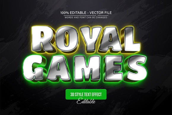 Royal Game Neon Glow Text Effects: Editable Vector Design