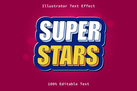 Super Stars Modern Game Style: Bold Typography Effects