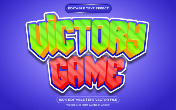 Victory Game Editable Text Effect: Dynamic Design Asset